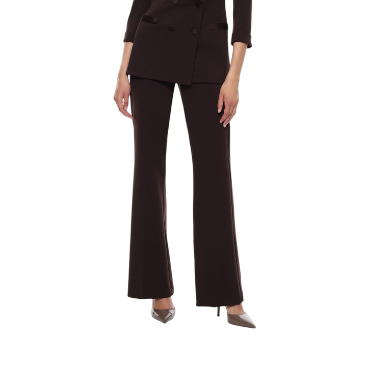 Pantaloni a zampa da donna color moro