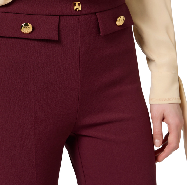 Pantalone dritto in crêpe stretch