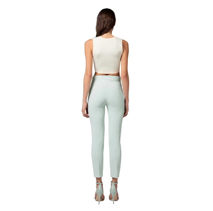 Pantalone dritto in crêpe stretch