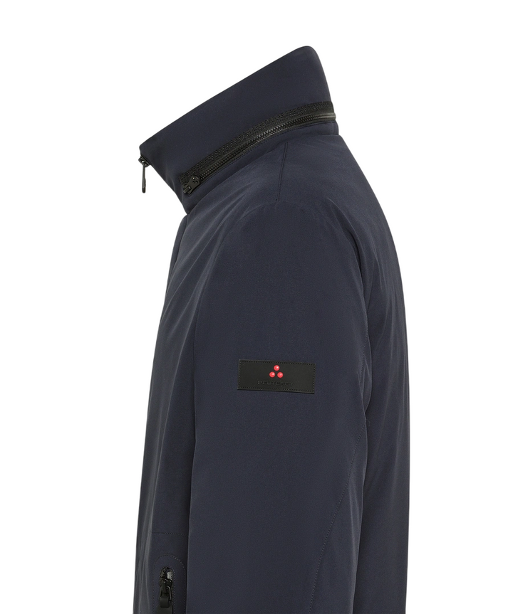 Giacca da uomo stretch con cappuccio estraibile blu grafite