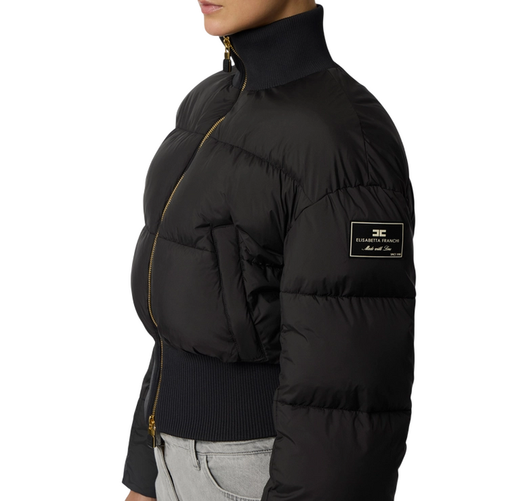 Piumino cropped da donna in tessuto tecnico