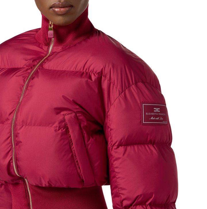 Piumino cropped da donna in tessuto tecnico
