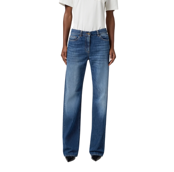 Jeans a palazzo con dettagli logo