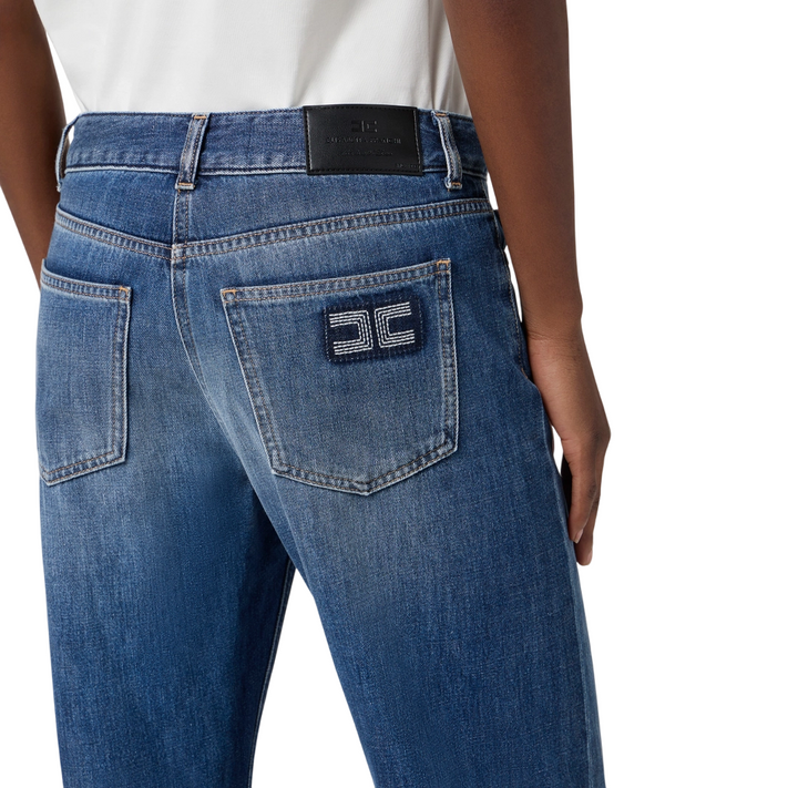 Jeans a palazzo con dettagli logo