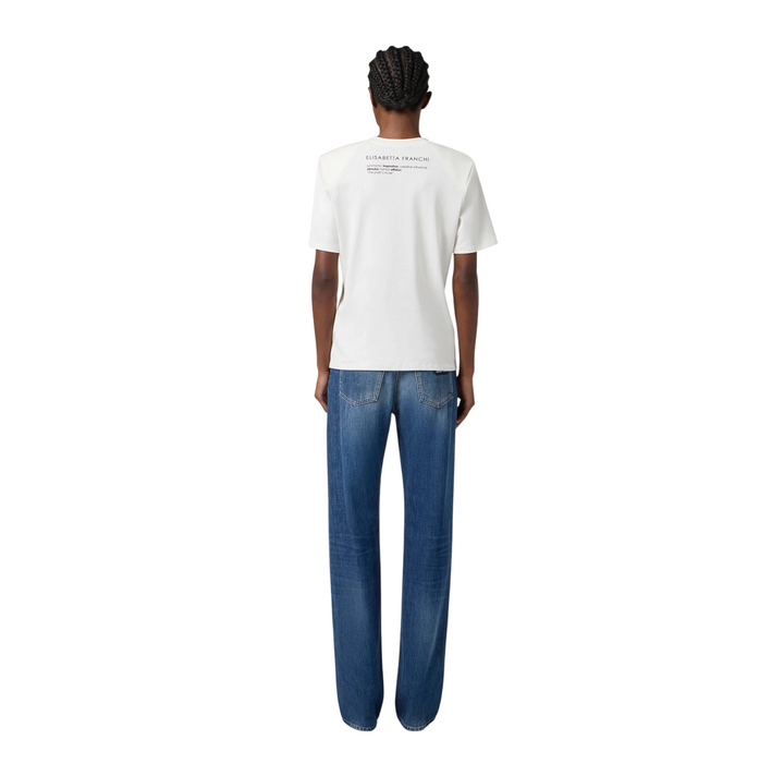 Jeans a palazzo con dettagli logo