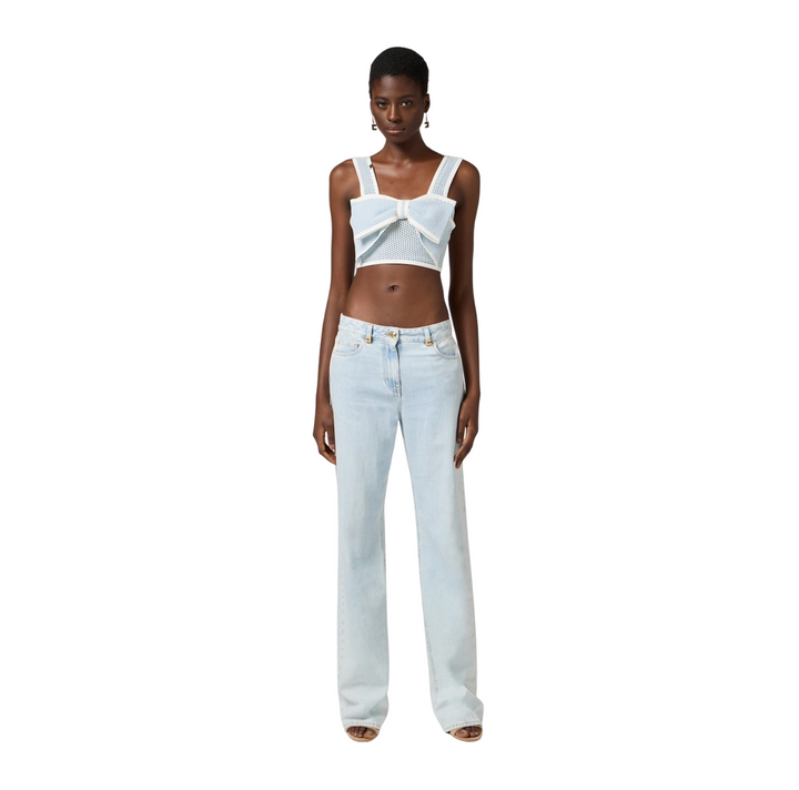 Jeans a palazzo con dettagli logo