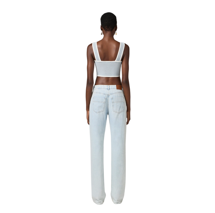 Jeans a palazzo con dettagli logo