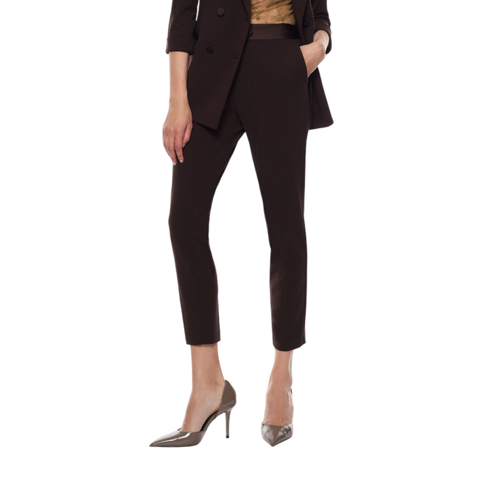 Pantaloni a sigaretta da donna color moro