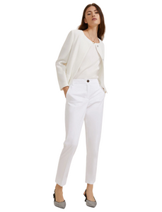 Emme Marella Pantalone chino in raso stretch - Bianco