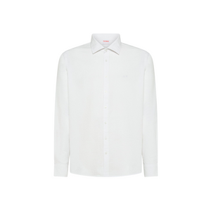 Camicia da uomo bianca con logo tono su tono