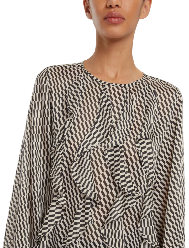 Camicia do donna con rouches stampata