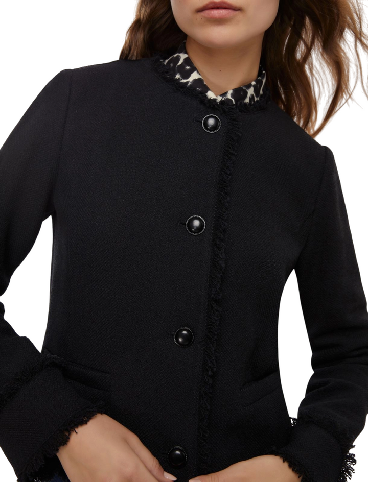 Giacca corta da donna in stuoia nera