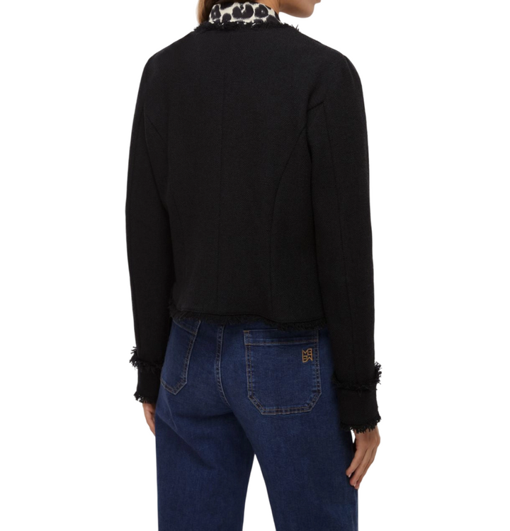 Giacca corta da donna in stuoia nera