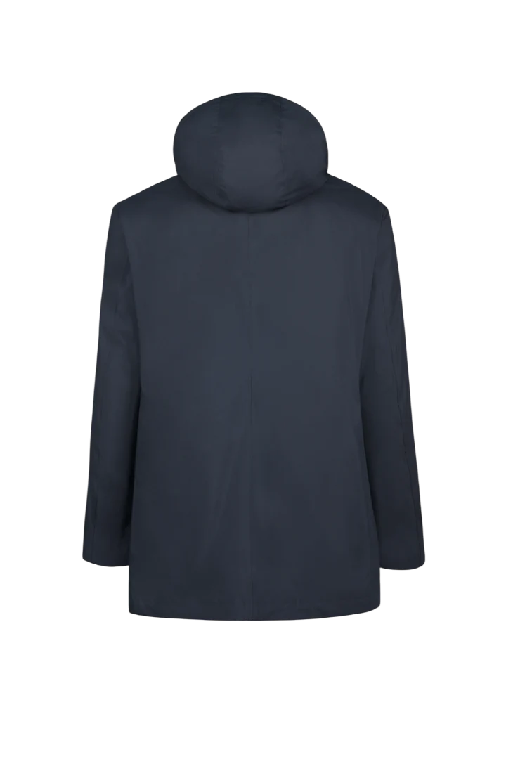 Parka da uomo in tessuto tecnico con cappuccio