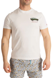 MC2 SAINT BARTH
T-shirt da uomo bianca con stampa frontale con ricamo Latin Rover