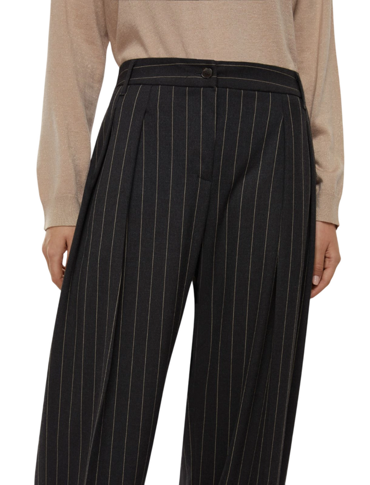 Pantaloni da donna ampi stretch grigio scuro