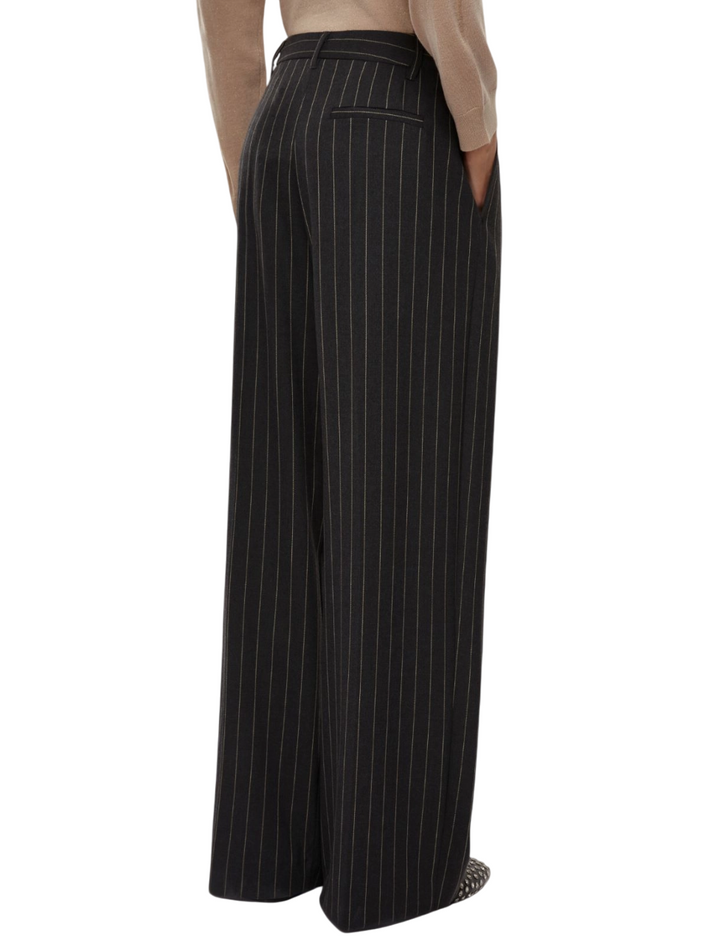 Pantaloni da donna ampi stretch grigio scuro
