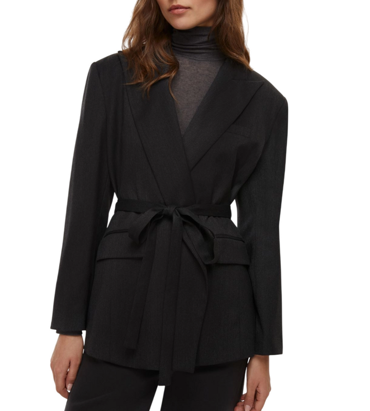 Blazer da donna con cintura antracite