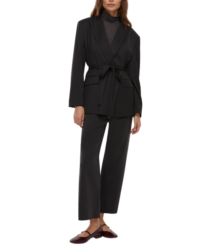 Blazer da donna con cintura antracite