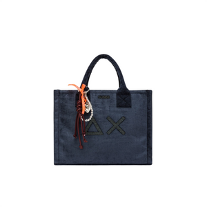 Borsa donna blu midi Cali in velluto