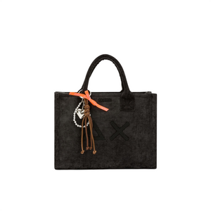 Borsa donna nera midi Cali in velluto