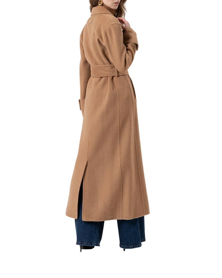 Cappotto lungo da donna in lana cammello