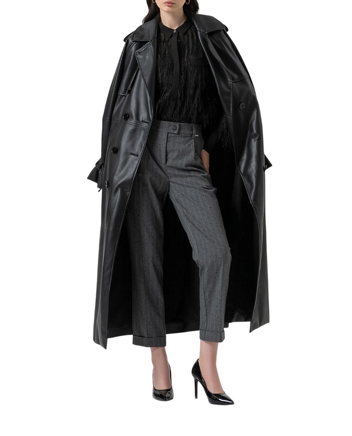 Camicia regular con frange nera