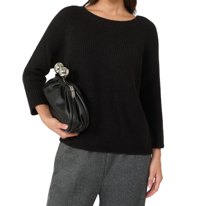 Maglia da donna in filato mohair nera