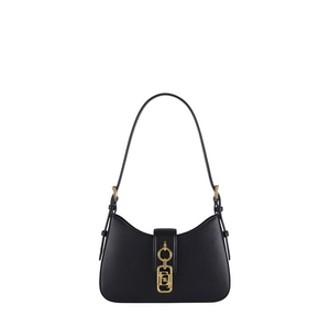 Borsa hobo piccola da donna con charm nera – Borsa a spalla elegante casual chic